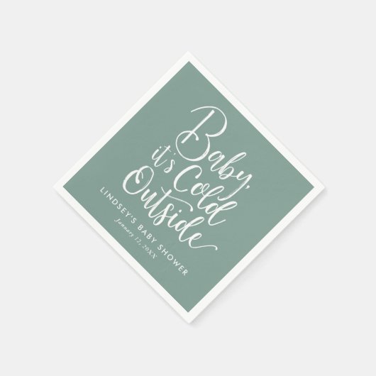 ベビー冬のベビーシャワー外は寒い スタンダードカクテルナプキン (角)