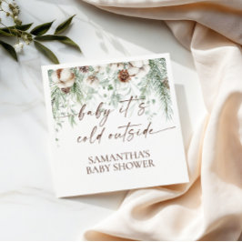 ベビー冬のベビーシャワー外は寒い スタンダードカクテルナプキン