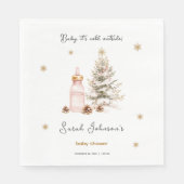 ベビー冬のベビーシャワー外は寒い スタンダードランチョンナプキン (正面)