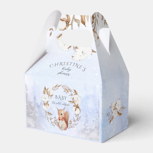 ベビー冬のベビーシャワー外は寒い フェイバーボックス (正面サイド)