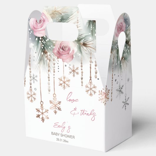 ベビー冬のベビーシャワー外は寒い フェイバーボックス (オープン)