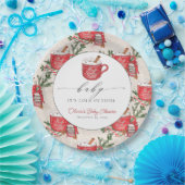 ベビー冬のベビーシャワー外は寒い ペーパープレート (パーティー)