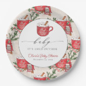 ベビー冬のベビーシャワー外は寒い ペーパープレート (正面)