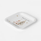 ベビー冬のベビーシャワー外は寒い ペーパープレート (傾斜あり)