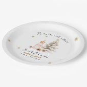 ベビー冬のベビーシャワー外は寒い ペーパープレート (アングル)