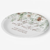 ベビー冬のベビーシャワー外は寒い ペーパープレート (アングル)