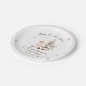 ベビー冬のベビーシャワー外は寒い ペーパープレート (アングル)