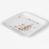 ベビー冬のベビーシャワー外は寒い ペーパープレート (傾斜あり)