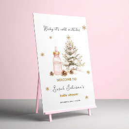 ベビー冬のベビーシャワー外は寒い ポスター