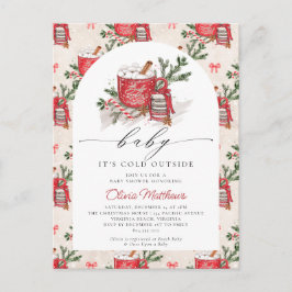 ベビー冬のベビーシャワー外は寒い ポストカード