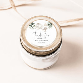 ベビー冬のベビーシャワー外は寒い ラウンドシール