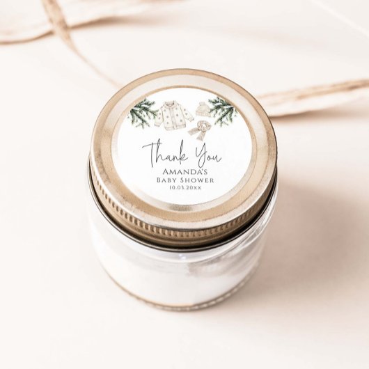 ベビー冬のベビーシャワー外は寒い ラウンドシール