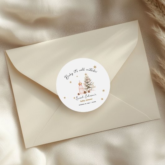 ベビー冬のベビーシャワー外は寒い ラウンドシール