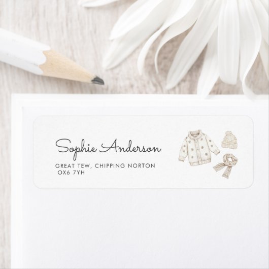 ベビー冬のベビーシャワー外は寒い ラベル (インサイチュ)