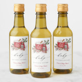 ベビー冬のベビーシャワー外は寒い ワインラベル (ボトル)