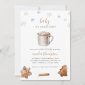 ベビー冬のベビーシャワー外は寒い 招待状 (正面)