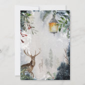 ベビー冬のベビーシャワー外は寒い 招待状 (裏面)