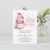 ベビー冬のベビーシャワー外は寒い 招待状 (スタンド正面)