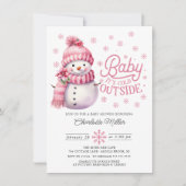 ベビー冬のベビーシャワー外は寒い 招待状 (正面)