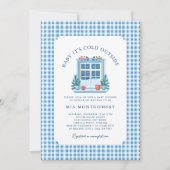 ベビー冬のベビーシャワー外は寒い 招待状 (正面)