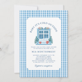 ベビー冬のベビーシャワー外は寒い 招待状