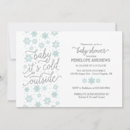 ベビー冬のベビーシャワー外は寒い 招待状