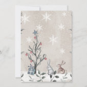 ベビー冬のベビーシャワー外は寒い 招待状 (裏面)