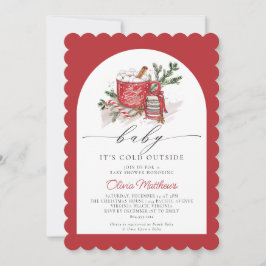 ベビー冬のベビーシャワー外は寒い 招待状