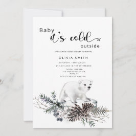 ベビー冬のベビーシャワー外は寒い 招待状