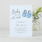 ベビー冬のベビーシャワー外は寒い 招待状 (スタンド正面)