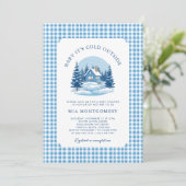 ベビー冬のベビーシャワー外は寒い 招待状 (スタンド正面)