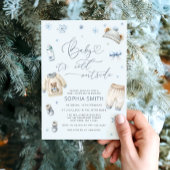 ベビー冬のベビーシャワー外は寒い 招待状