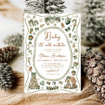 ベビー冬のベビーシャワー外は寒い