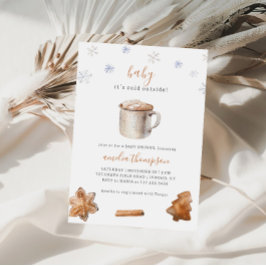 ベビー冬のベビーシャワー外は寒い 招待状