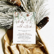 ベビー冬のベビーシャワー外は寒い