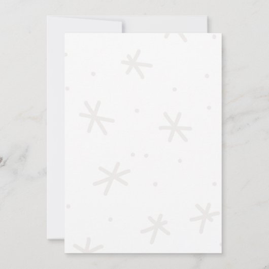 ベビー冬のベビーシャワー外は寒い 招待状 (裏面)