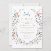 ベビー冬のベビーシャワー外は寒い 招待状 (正面)