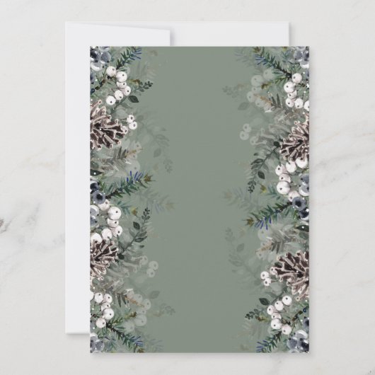 ベビー冬のベビーシャワー外は寒い 招待状 (裏面)