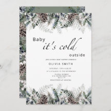 ベビー冬のベビーシャワー外は寒い