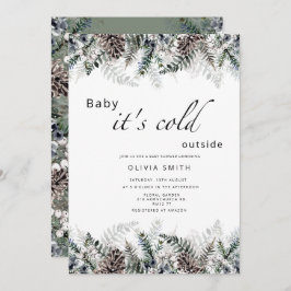 ベビー冬のベビーシャワー外は寒い 招待状