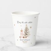 ベビー冬のベビーシャワー外は寒い 紙コップ (正面)