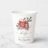 ベビー冬のベビーシャワー外は寒い 紙コップ (裏面)