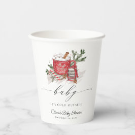 ベビー冬のベビーシャワー外は寒い 紙コップ