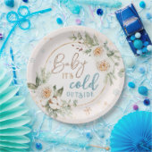 ベビー冬のワンダーランドシャワー外は寒い ペーパープレート (パーティー)