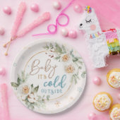 ベビー冬のワンダーランドシャワー外は寒い ペーパープレート (パーティー)