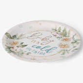 ベビー冬のワンダーランドシャワー外は寒い ペーパープレート (アングル)