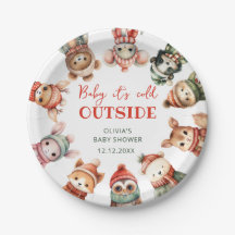 ベビー冬の動物の外は寒い赤ちゃんシャワー