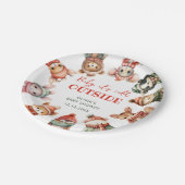 ベビー冬の動物の外は寒い赤ちゃんシャワー ペーパープレート (アングル)