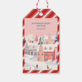 ベビー冬の外が寒い赤ちゃんシャワー ギフトタグ (正面)