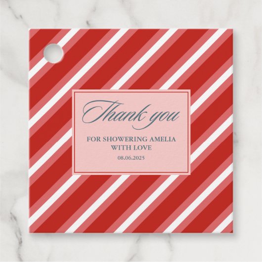 ベビー冬の外が寒い赤ちゃんシャワー フェイバータグ (正面)